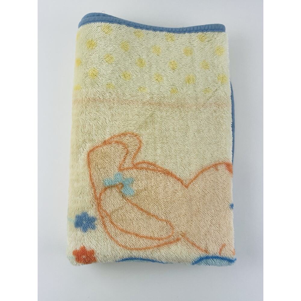 VTG Child of Mine Baby Blanket Yellow Blue Teddy 2 Bear Bird Sun Plush Throw Sof - Picture 3 of 16